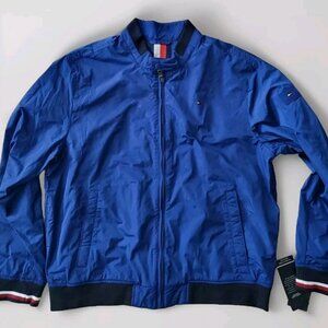 Tommy Hilfiger mens full zip jacket Flag Logo Size XL Blue